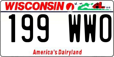 WI license plate 199WWO