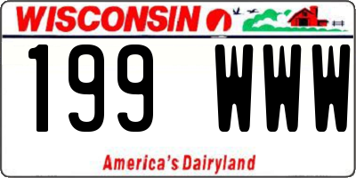 WI license plate 199WWW