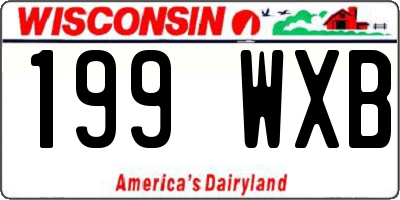 WI license plate 199WXB