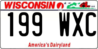WI license plate 199WXC