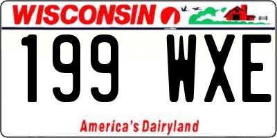 WI license plate 199WXE