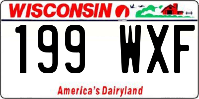 WI license plate 199WXF