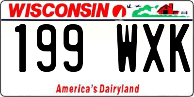 WI license plate 199WXK