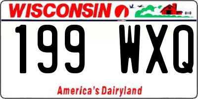 WI license plate 199WXQ