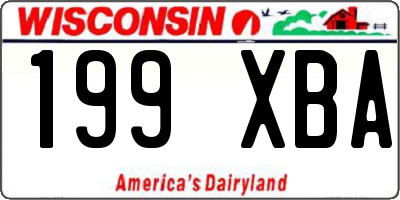 WI license plate 199XBA