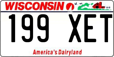 WI license plate 199XET