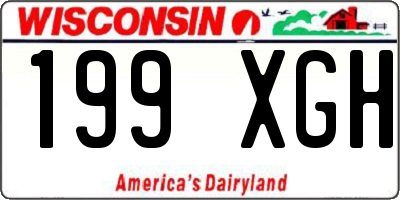WI license plate 199XGH