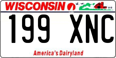 WI license plate 199XNC