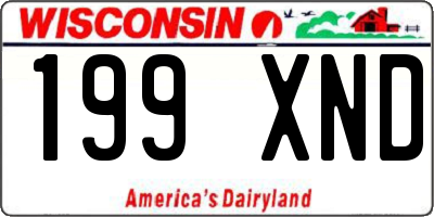 WI license plate 199XND