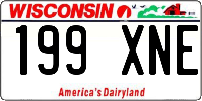 WI license plate 199XNE