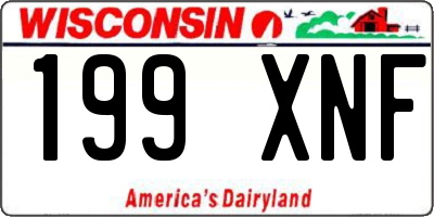 WI license plate 199XNF