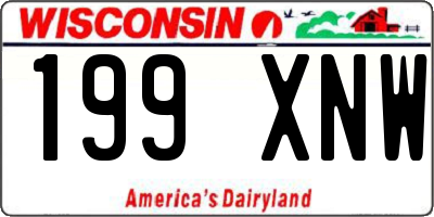 WI license plate 199XNW