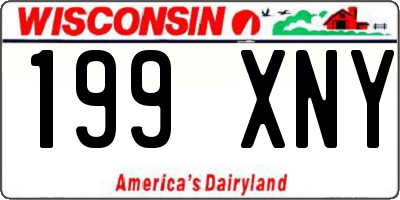 WI license plate 199XNY