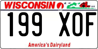 WI license plate 199XOF