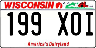 WI license plate 199XOI