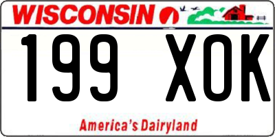 WI license plate 199XOK