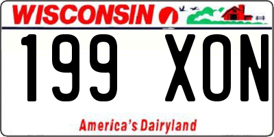 WI license plate 199XON
