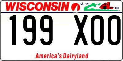 WI license plate 199XOO