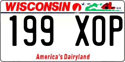 WI license plate 199XOP