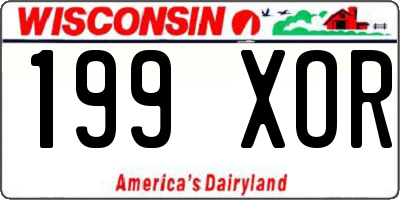 WI license plate 199XOR