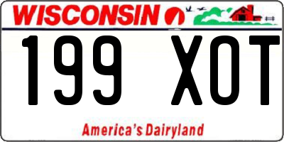 WI license plate 199XOT