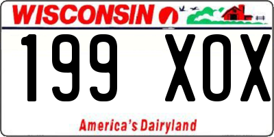 WI license plate 199XOX
