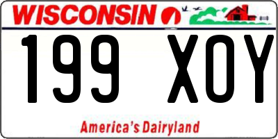 WI license plate 199XOY
