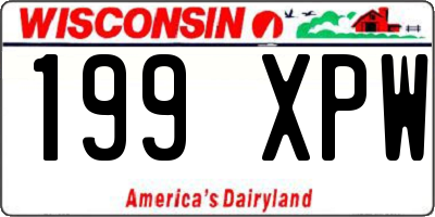 WI license plate 199XPW