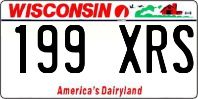 WI license plate 199XRS