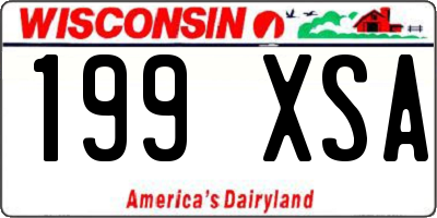 WI license plate 199XSA