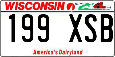 WI license plate 199XSB