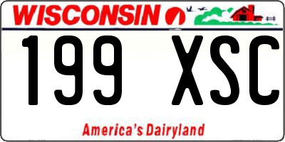 WI license plate 199XSC