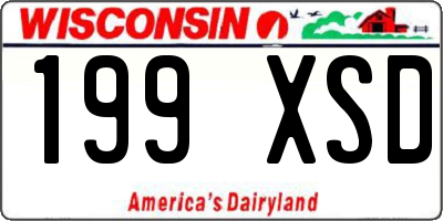 WI license plate 199XSD