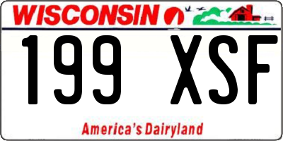 WI license plate 199XSF