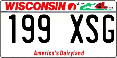 WI license plate 199XSG
