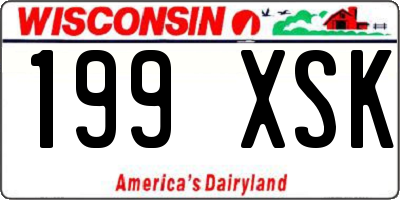 WI license plate 199XSK