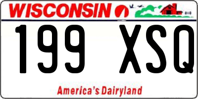 WI license plate 199XSQ