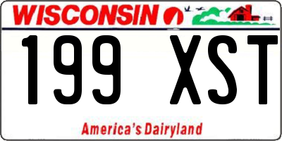 WI license plate 199XST