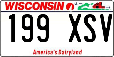 WI license plate 199XSV