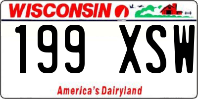 WI license plate 199XSW