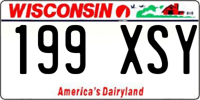 WI license plate 199XSY