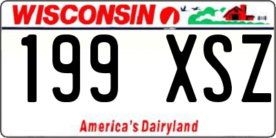 WI license plate 199XSZ