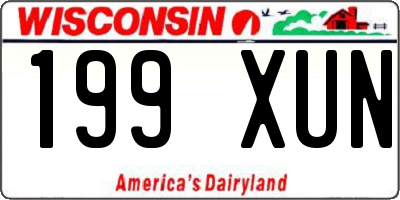WI license plate 199XUN