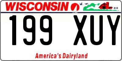 WI license plate 199XUY