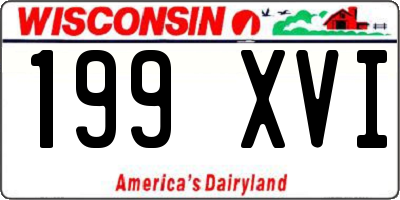 WI license plate 199XVI