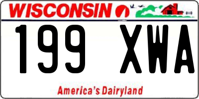 WI license plate 199XWA