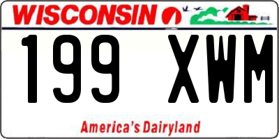 WI license plate 199XWM