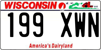 WI license plate 199XWN