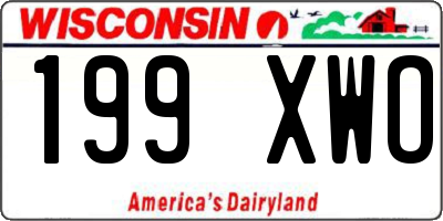 WI license plate 199XWO