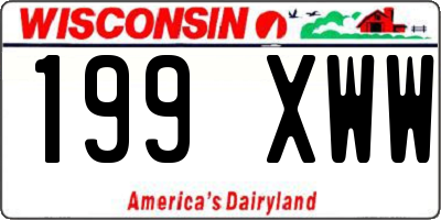 WI license plate 199XWW